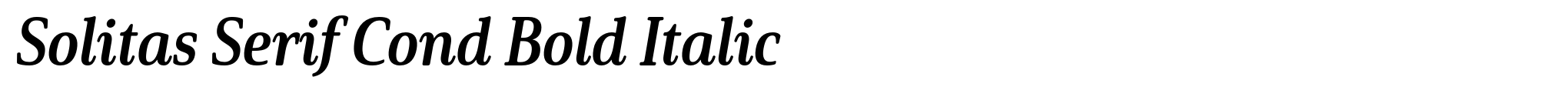 Solitas Serif Cond Bold Italic image